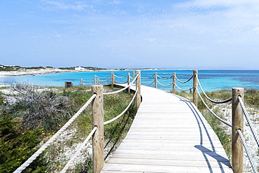 Seascape, Beach Playa de Ses Cañes, Landscape, Balearic Islands, Formentera, Spain