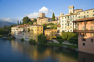 Piave River to Bassano del Grappa, Vicenza, Veneto, Italy, Europe