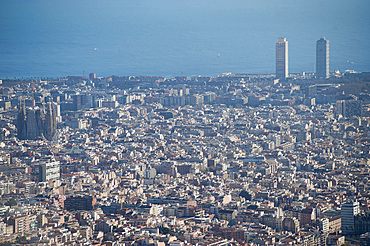 Landscape, view from Tibidabo, Barcelona, Catalonia, Spain, Europe