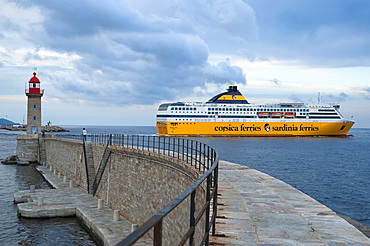 The departure of the ferryboat from Corsica to Italy, Bastia, Corsica, France, Europe