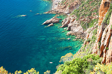 Plage De Bussaglia, sandy beach, Porto, Calanches, Porto, Corsica, France, Europe