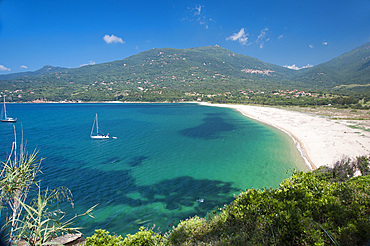 Spiaggia Baracci, Olmeto, sandy beach, Propriano, Corsica, France, Europe