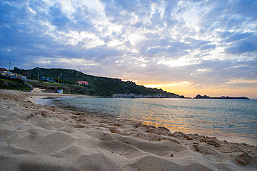 Sunset on the beach of Rena Bianca beach, Santa Teresa di Gallura, Sardinia, Italy, Europe