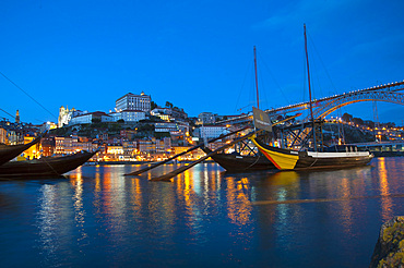 Bridge Ponte Dom Louis I, City Porto (Oporto) at Rio Douro. The old town is listed as UNESCO world heritage. Portugal, Europe