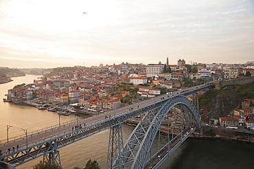 Bridge Ponte Dom Louis I, City Porto (Oporto) at Rio Douro. The old town is listed as UNESCO world heritage. Portugal, Europe