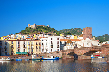 Malaspina Castle and River Temo, Bosa, Sardinia, Italy, Europe