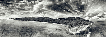 Mountains of Seychelles, aerial view on a sunny day