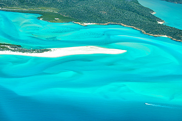 Aerial view of beautiful Whitehaven Beach in Whitsunday Islands, Australia