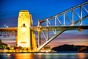 Sydney Harbor Bridge at night, Australia.