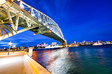 Sydney Harbor Bridge at night, Australia.