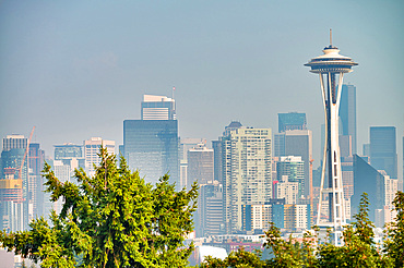 Aerial view of beautiful Seattle skyline, WA