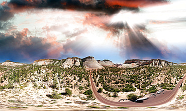 Aerial panoramic view of Zion National Park, Utah