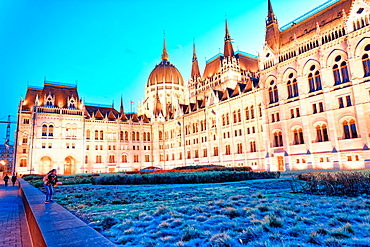 Budapest Hungarian Parliament at night, Hungary.