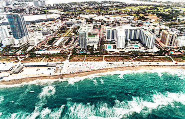 Aerial view of South Beach skyline in Miami, Florida.