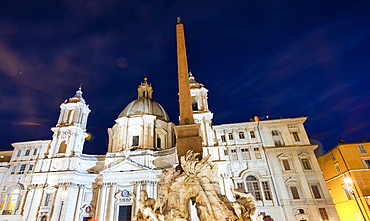 Navona Square at night, Rome - Italy.