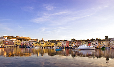 Procida harbour, Procida island, Naples, Campania, Italy, Europe.