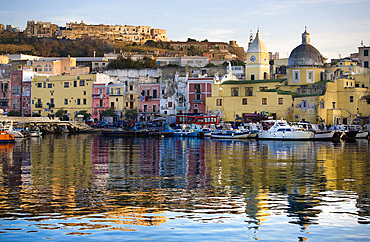 Procida harbour, Procida island, Naples, Campania, Italy, Europe.