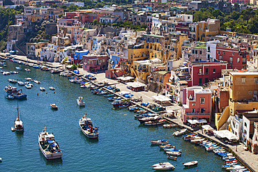 Corricella, Procida island, Naples, Campania, Italy, Europe.