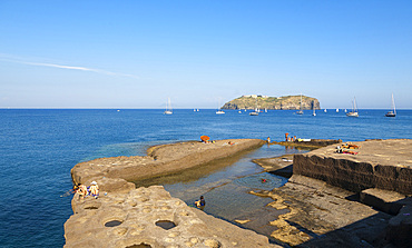 Natural swimming pool, Ventotene island, Pontine Islands, Lazio, Italy, Europe