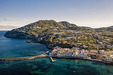 Aerial view, Ischia Porto, Ischia island, Campania, Italy, Europe