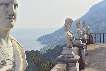 Detail of a statue, Terrace of Infinity, Ravello, Amalfi Coast, Campania, Italy, Europe