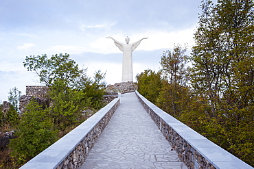 Statua del Cristo Redentore, Christ the Redeemer statue, Mount San Biagio, Maratea, Basilicata, Italy, Europe