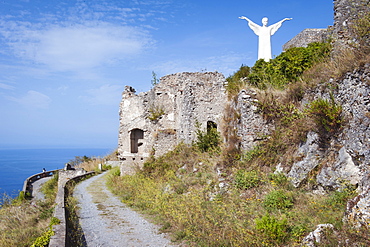 Statua del Cristo Redentore, Christ the Redeemer statue, Mount San Biagio, Maratea, Basilicata, Italy, Europe