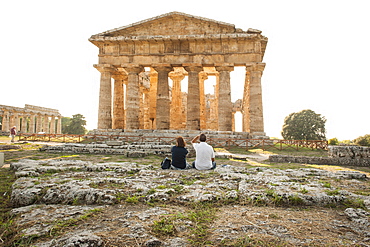 Temple of Hera, Paestum archaeological area, UNESCO World Heritage Site, province of Salerno, Campania, Italy, Europe