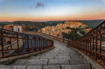 Santa Maria delle scale church located between Ragusa Ibla and Ragusa Superiore, on the border between the two centers, Ragusa, Sicily, Italy, Europe