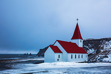 Lutheran church in Vik, Iceland, Europe