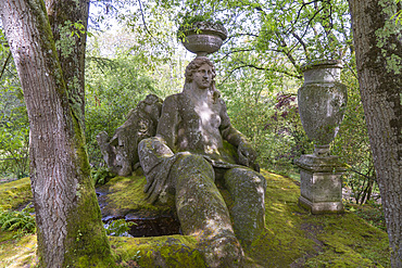 Cerere statue, the Sacro Bosco, Sacred Grove colloquially called Park of the Monsters, XVI century, Parco dei Mostri in Italian, Bomarzo, Lazio, Italy, Europe