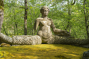 Echidna, the Sacro Bosco, Sacred Grove colloquially called Park of the Monsters, XVI century, Parco dei Mostri in Italian, Bomarzo, Lazio, Italy, Europe