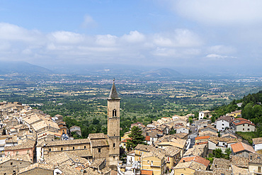 View from Cantello-Caldora Castle, Medieval village, Pacentro, Abruzzo, Italy, Europe