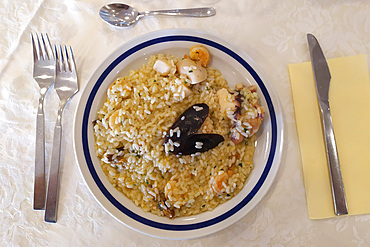 Food, First Course, Risotto with Seafood