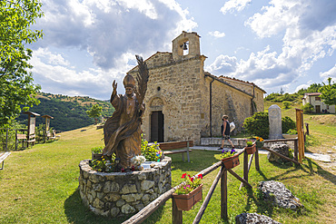 Gran Sasso National Park, Sanctuary of San Giovanni Paolo II, Church of San Pietro della Ienca, LíAquila, Abruzzo, Italy, Europe