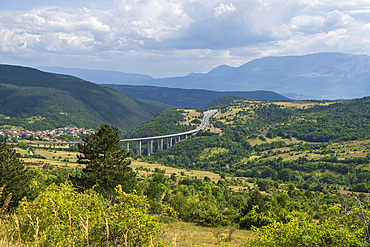 Gran Sasso National Park, View from the Vasto SP86 road, LíAquila, Abruzzo, Italy, Europe