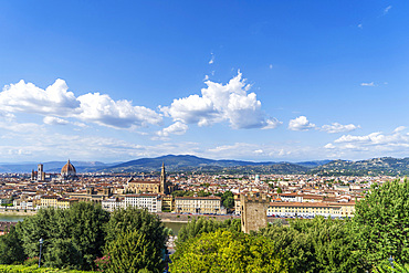 Piazzale Michelangelo square, View of Florence, Tuscany, Italy, Europe