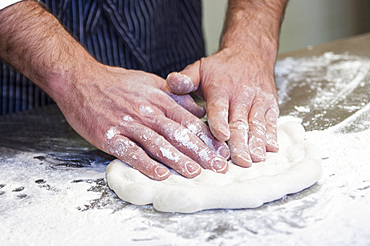 The preparation of a classic Margherita pizza, Italy, Step 0