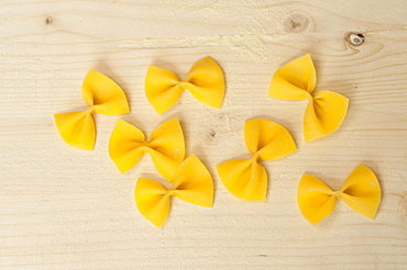 Making Farfalle out of fresh pasta by hand. Italy