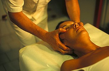 Cranial massage, Pigna ancient thermal bath, Ligury, Italy