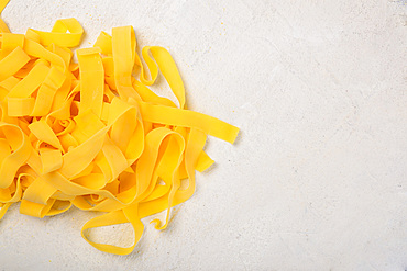 Handmade pappardelle fresh pasta, Italy