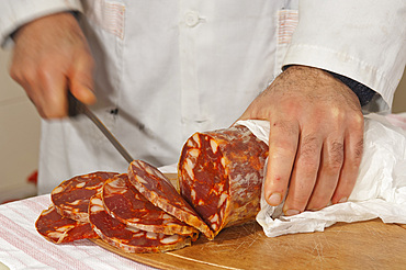 Ventricina is a spicy salami typical of Montenero di Bisaccia, Molise, Italy, Europe