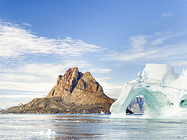 Uummannaq town on Uummannaq Island. America, North America, Greenland, Denmark