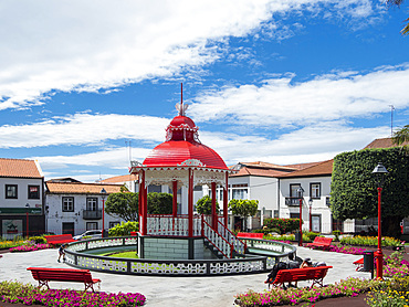 Jardin de Republica in Velas, the main town on the island. Sao Jorge Island, an island in the Azores (Ilhas dos Acores) in the Atlantic ocean. The Azores are an autonomous region of Portugal. Europe, Portugal, Azores