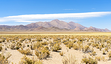 Landscape near the salt flats Salinas Grandes in the Altiplano. South America, Argentina