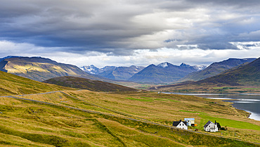 Landscape at Miklavatn, Troellaskagi, near Siglufjoerdur. europe, northern europe, iceland, september