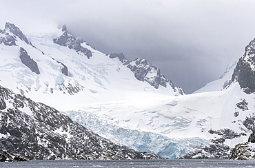 Drygalski Fjord at the southern end of South Georgia. Antarctica, Subantarctica, South Georgia, October