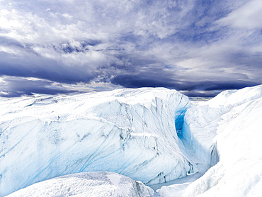 Landscape on the Greenland Ice Sheet near Kangerlussuaq. America, North America, Greenland, Denmark