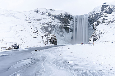 Skogafoss during winter, one of the icons of Iceland. europe, northern europe, iceland, February