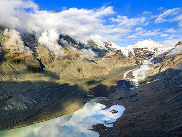 Glacier Pasterze at Mount Grossglockner, which is melting extremely fast due to global warming. Europe, Austria, Carinthia